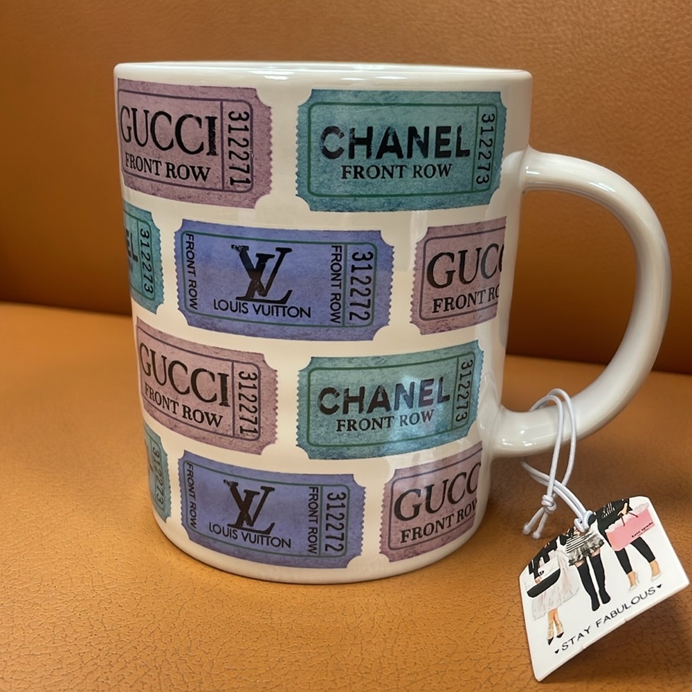 Fashion Designer Inspired Mug by Amanda Greenwood Art, New With Tags